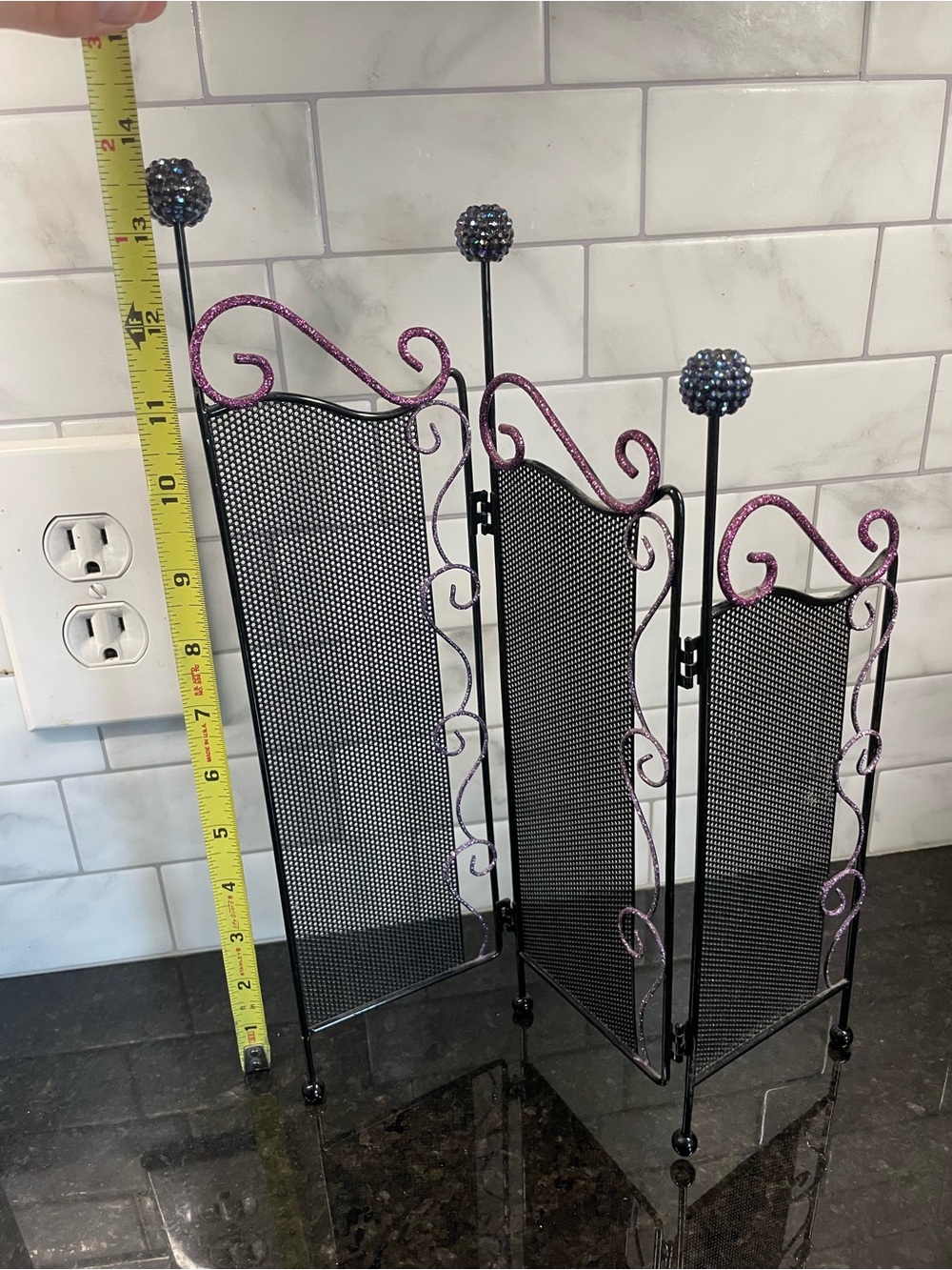 Icing Y2K 3-Panel Metal Folding Earring Tree Screen Organizer